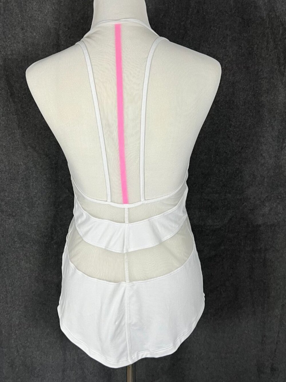 Lululemon 🍋 If You're Lucky Tank sz 4 Heathered White/ Raspberry Glo Light - Picture 4 of 6